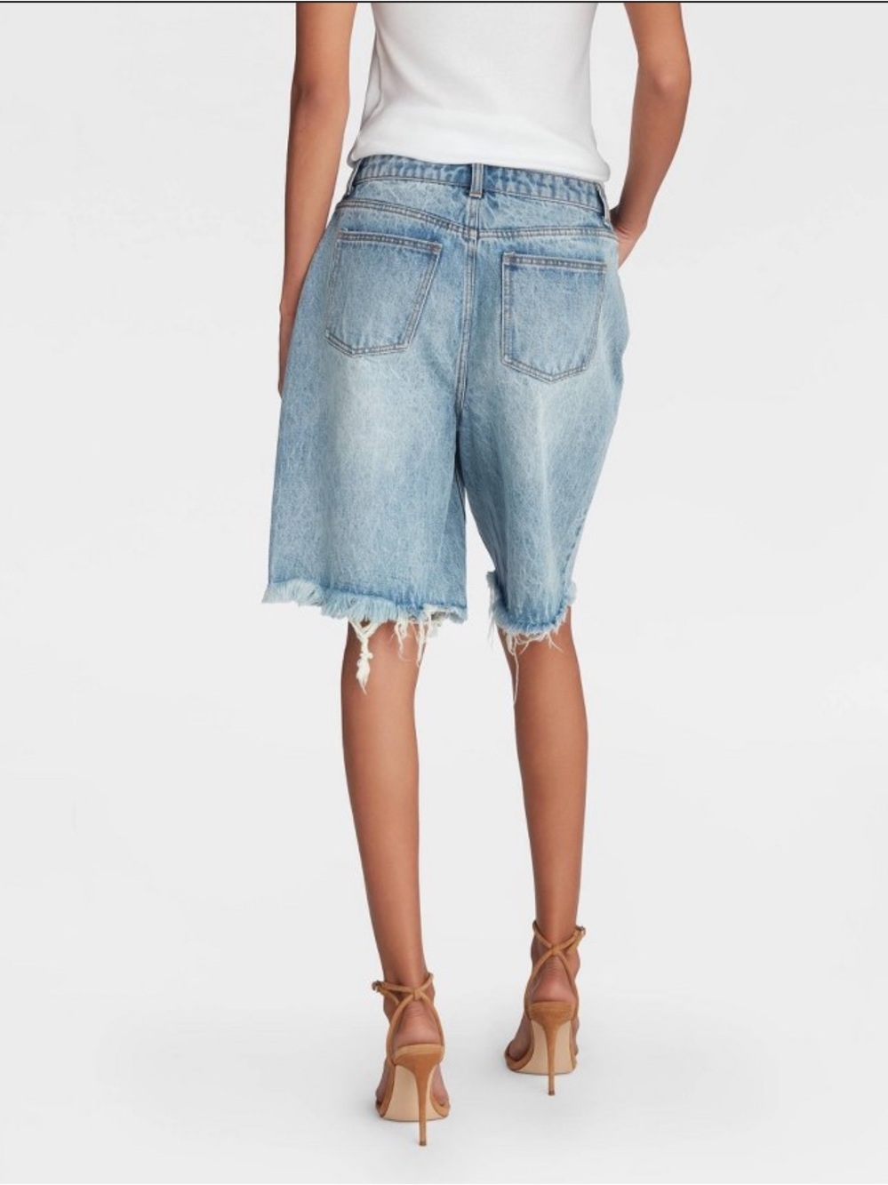 KBB by KAHLANA Women's 'The Denim Bermuda Shorts' - Light Wash 10 - Picture 2 of 10